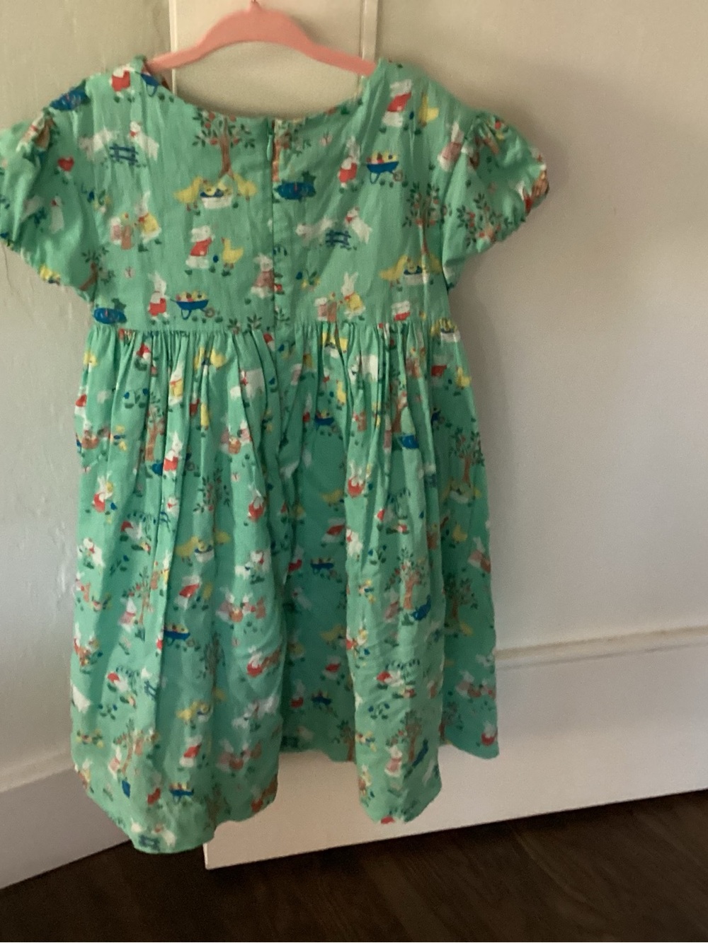 Mini Boden Mint Green Playful Animal Print Dress